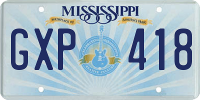 MS license plate GXP418