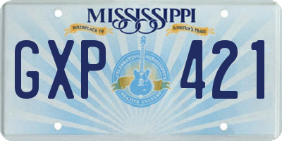 MS license plate GXP421