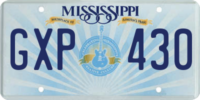 MS license plate GXP430