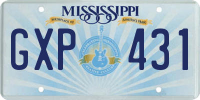 MS license plate GXP431
