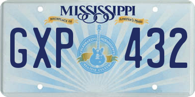 MS license plate GXP432