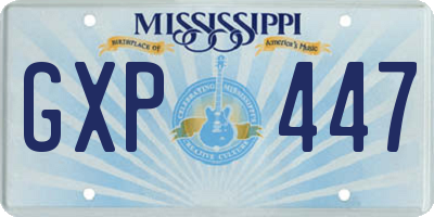 MS license plate GXP447