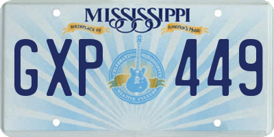 MS license plate GXP449