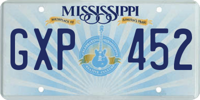 MS license plate GXP452