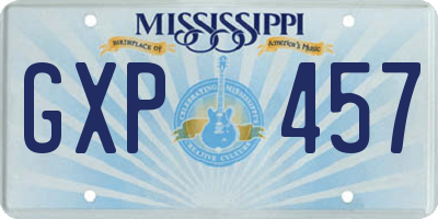 MS license plate GXP457