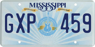 MS license plate GXP459