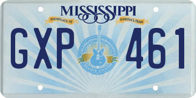 MS license plate GXP461