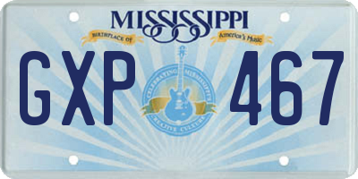 MS license plate GXP467