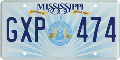MS license plate GXP474