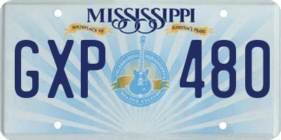 MS license plate GXP480