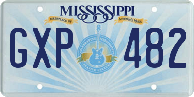 MS license plate GXP482