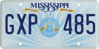 MS license plate GXP485