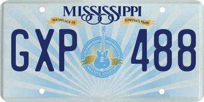 MS license plate GXP488