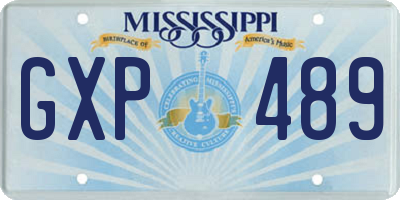MS license plate GXP489