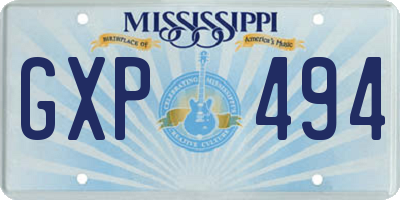 MS license plate GXP494
