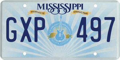 MS license plate GXP497