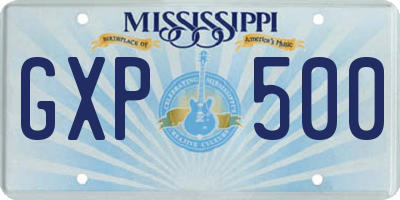 MS license plate GXP500