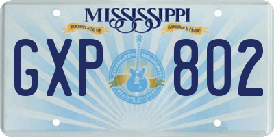 MS license plate GXP802