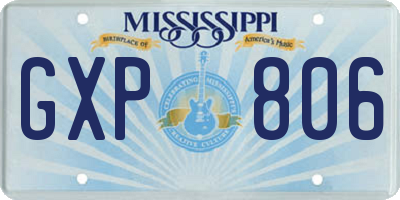 MS license plate GXP806