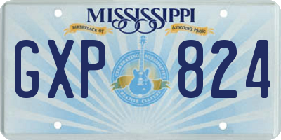 MS license plate GXP824