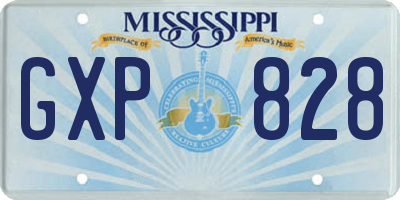 MS license plate GXP828