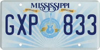 MS license plate GXP833