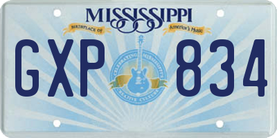 MS license plate GXP834