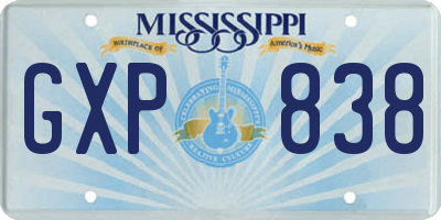 MS license plate GXP838