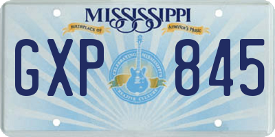 MS license plate GXP845