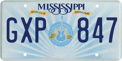 MS license plate GXP847