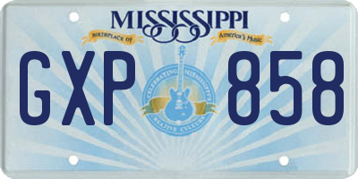 MS license plate GXP858