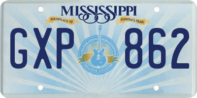 MS license plate GXP862