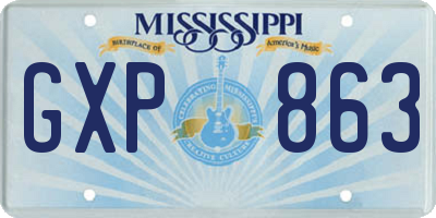 MS license plate GXP863