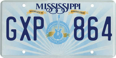 MS license plate GXP864