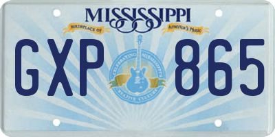MS license plate GXP865