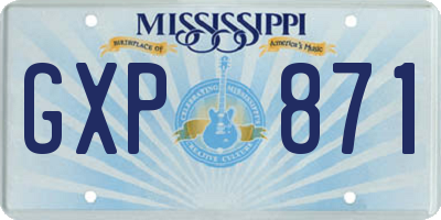 MS license plate GXP871