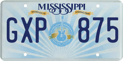 MS license plate GXP875