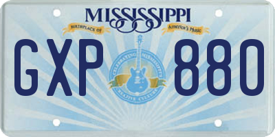 MS license plate GXP880