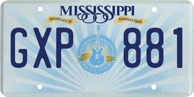 MS license plate GXP881