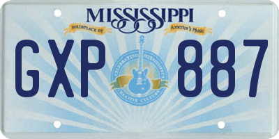 MS license plate GXP887