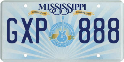 MS license plate GXP888