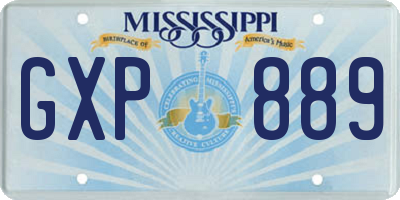 MS license plate GXP889