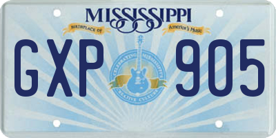 MS license plate GXP905