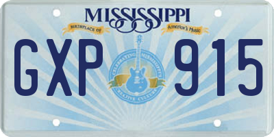 MS license plate GXP915