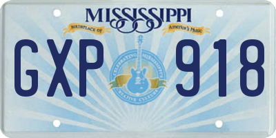 MS license plate GXP918
