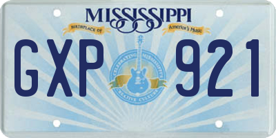 MS license plate GXP921