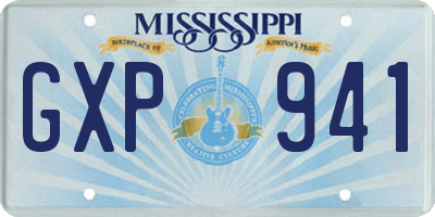 MS license plate GXP941