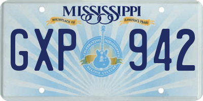 MS license plate GXP942