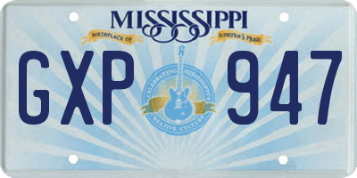MS license plate GXP947