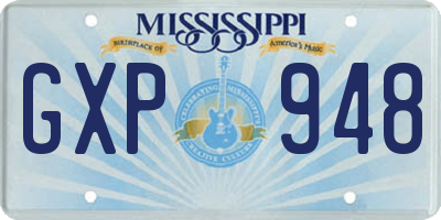 MS license plate GXP948